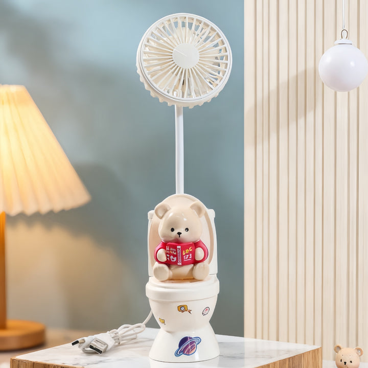 Dame bærbar mini-vifte med kreativ bjørn-design Skanto