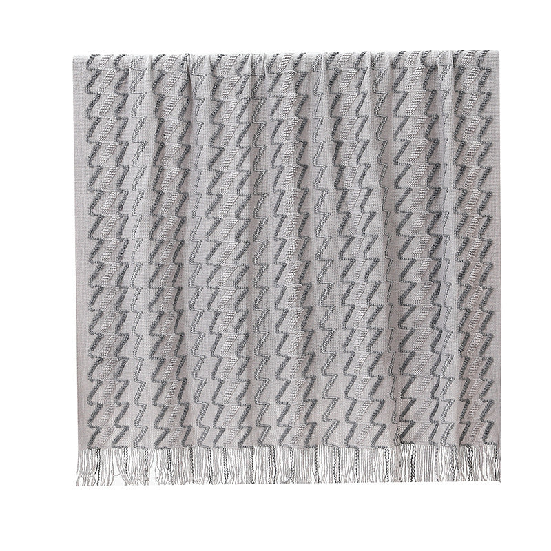 Kvinnens dekorative zigzag strikket teppe Skanto