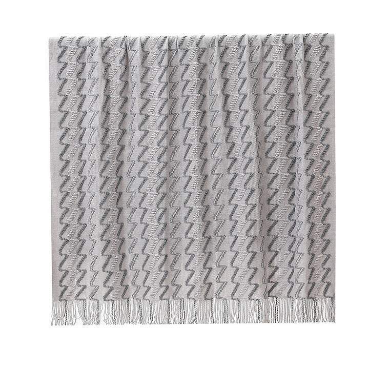 Kvinnens dekorative zigzag strikket teppe Skanto
