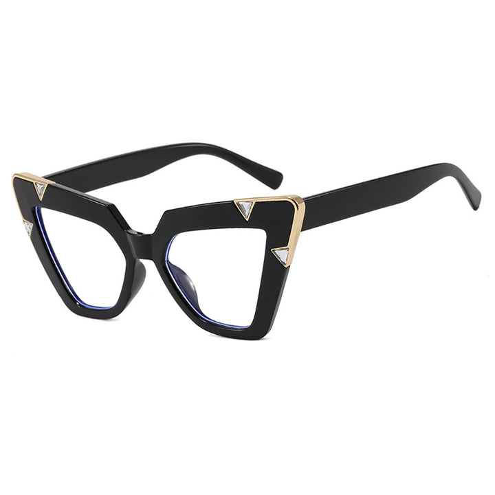 Dame Cat-Eye solbriller med luksuriøst motiv og beskyttende UV-filter Skanto