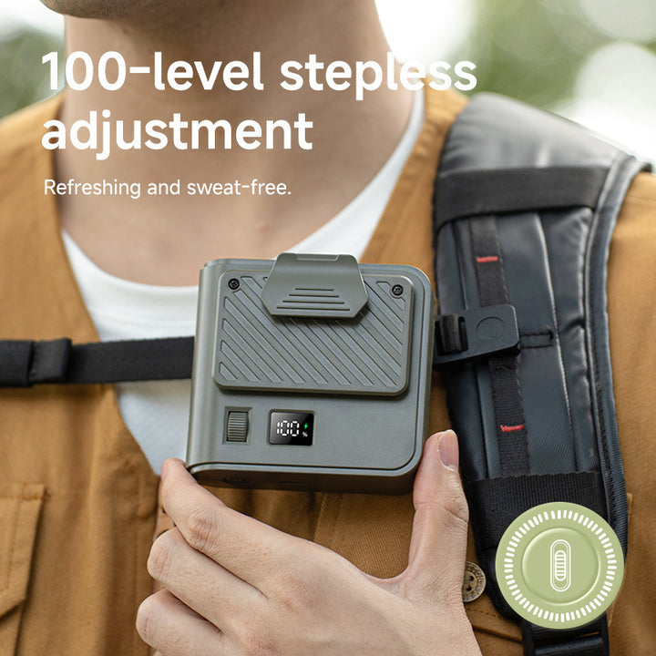 Unisex nan oppladbar klipsvifte med justerbar hastighet og digitalt batteriindikator Skanto