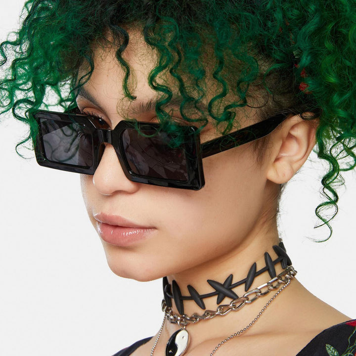 Dame moteriktig transparent hjørne solbrille Skanto
