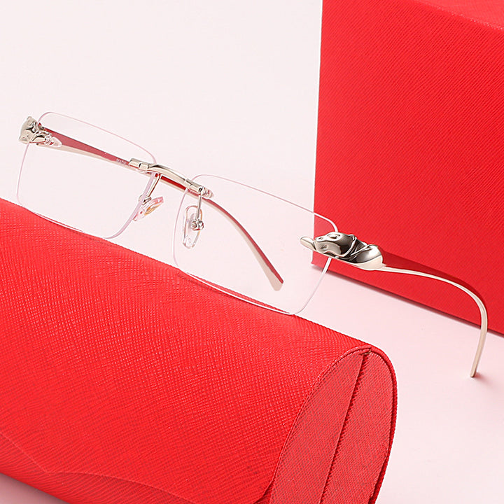 Dame moteriktig solbrille med elegant metallramme og innovative linser Skanto