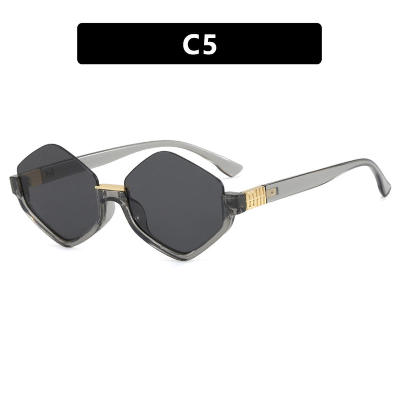 Dame moteriktig solbrille med trendy sekskantet ramme og beskyttende linser Skanto