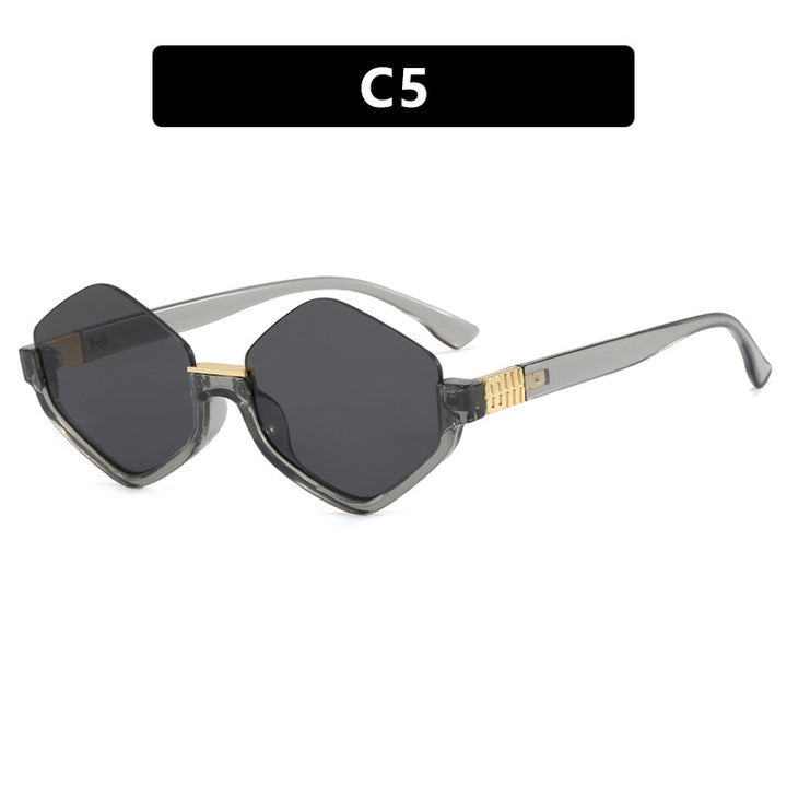 Dame moteriktig solbrille med trendy sekskantet ramme og beskyttende linser Skanto