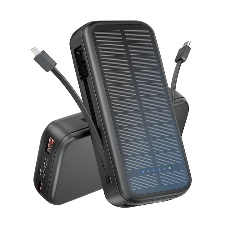 Solcelledrevet powerbank med integrert hurtigladefunksjon Skanto