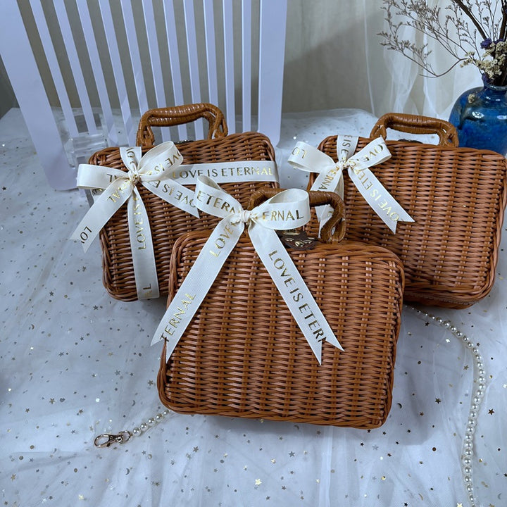 Dame klassisk Rattan Håndveske Skanto