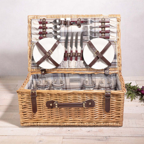 Kvinne Picnic Kurv med Integrerte Bestikk og Stilige Detaljer Skanto