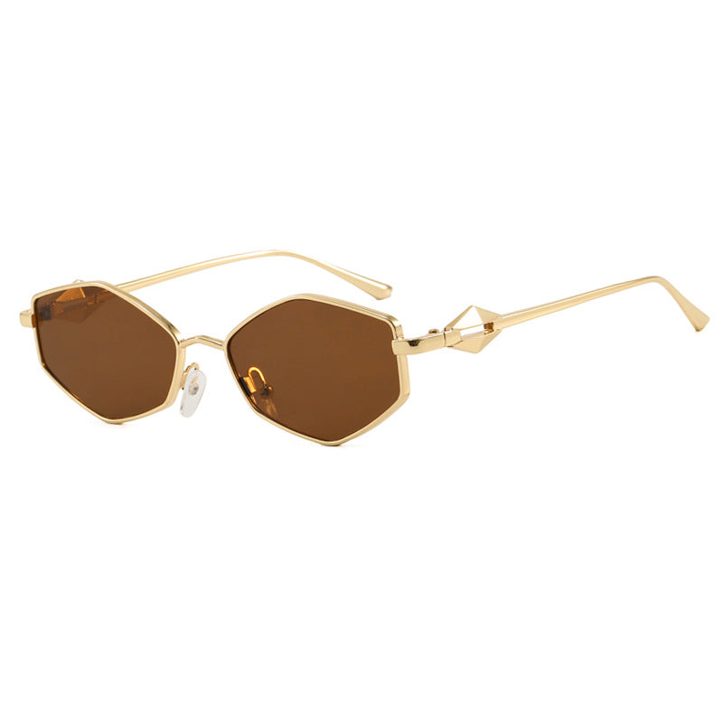 Dame geometrisk solbrille med beskyttende UV-filter og high-end metallramme Skanto