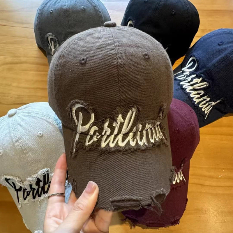 Unisex Slittet Bomull Baseball Cap Skanto