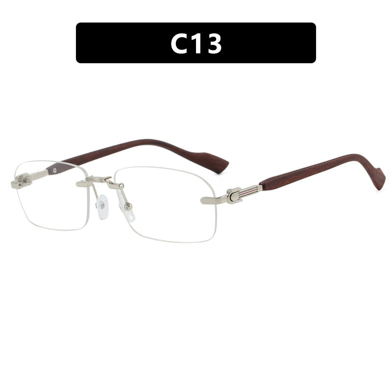 Dame solbrille med elegant metallramme og stilige tre detaljer Skanto