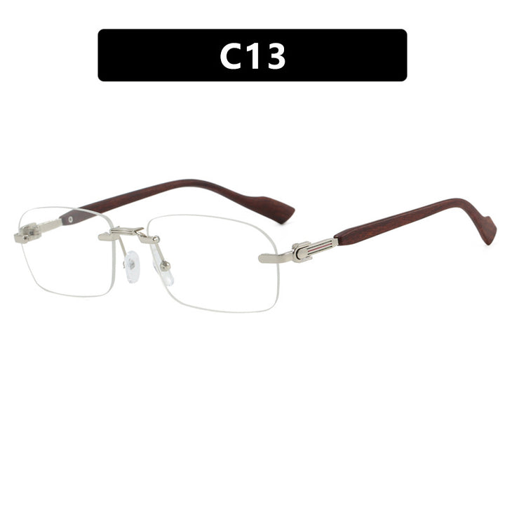 Dame solbrille med elegant metallramme og stilige tre detaljer Skanto
