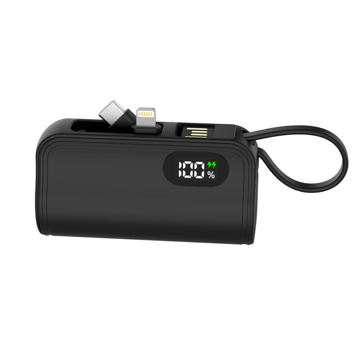 Powerbank med integrert ladekabel og digitalt display Skanto