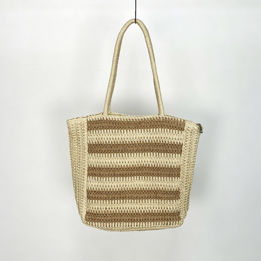 Designer Bastveske med grafisk stripe mønster Skanto