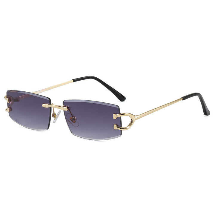 Dame Elegant Minimalistisk Solbrille med unike Metalldetaljer Skanto