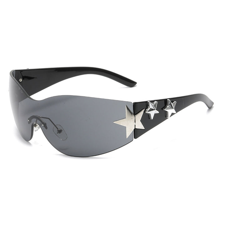 Dame moteriktig solbrille med kunstnerisk stjerneakcent Skanto