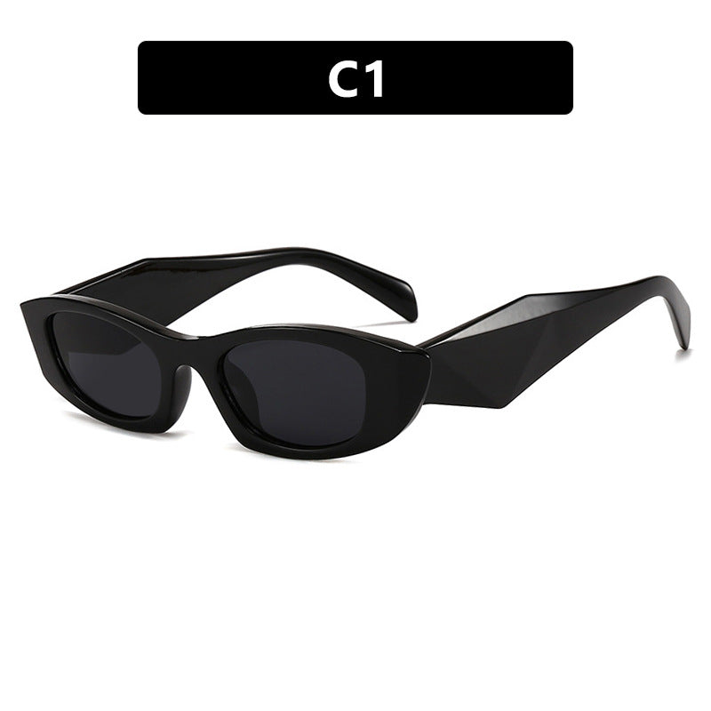 Dame trendy Cat-Eye solbriller med unikt ramme og UV-beskyttelse Skanto