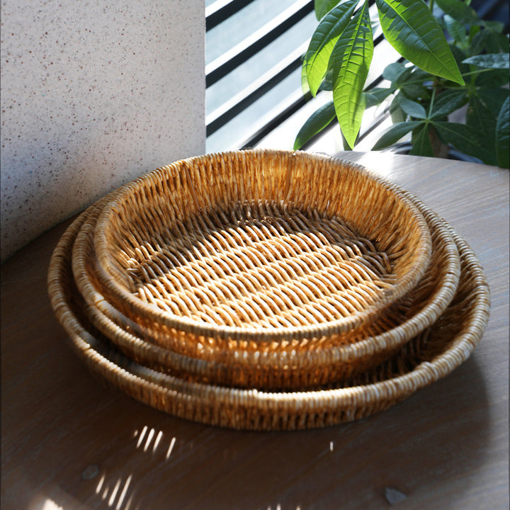 Unisex Rundkurv fra håndvevet Rattan Skanto
