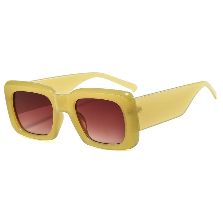 Dame oversized solbriller med kvadratisk ramme og transparent design Skanto