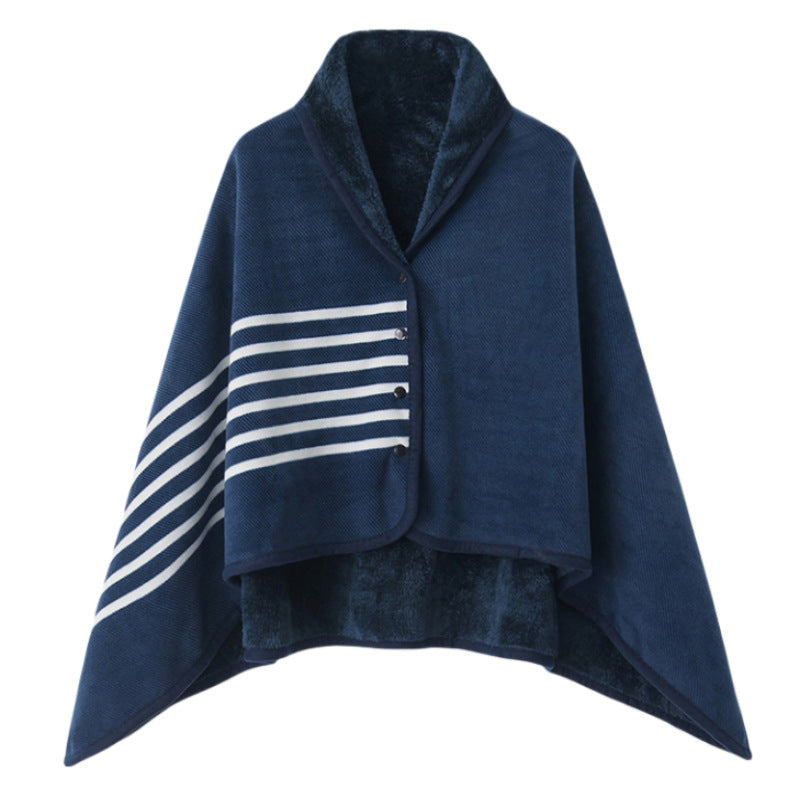 Dame elegant varmholdende Poncho-teppe Skanto