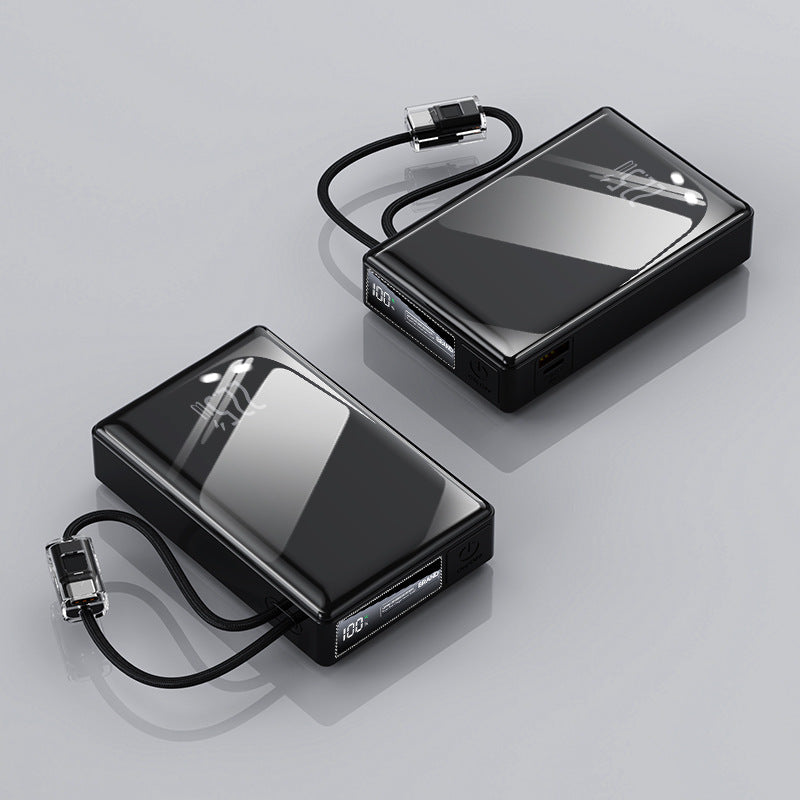 kompakt powerbank med integrert kabel og digital ladeindikator Skanto
