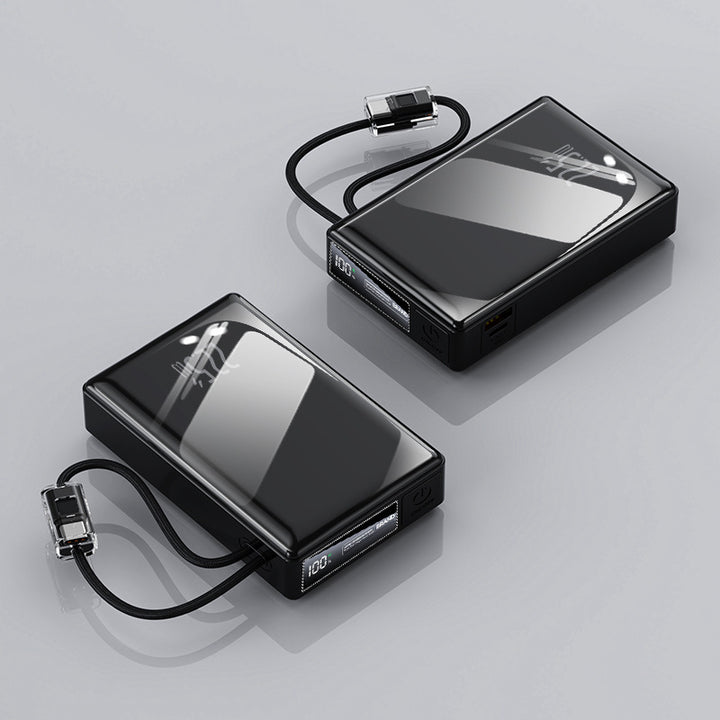 kompakt powerbank med integrert kabel og digital ladeindikator Skanto
