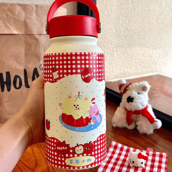 Dame isolert drikkeflaske med søtt dyremotiv Skanto