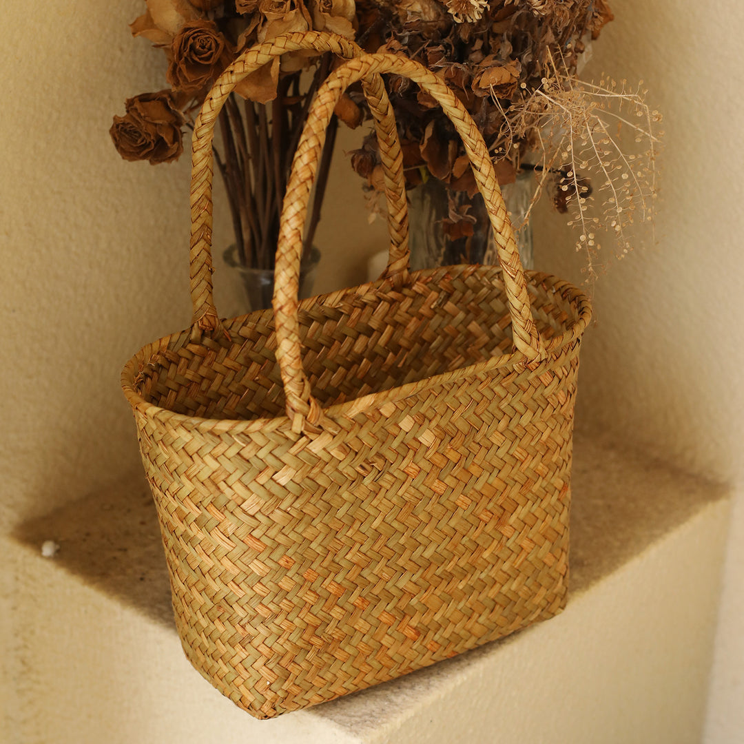 Unisex handlebag laget av flettet naturmateriale Skanto