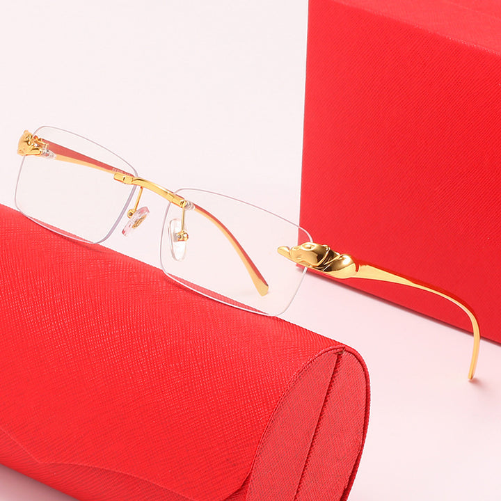 Dame moteriktig solbrille med elegant metallramme og innovative linser Skanto
