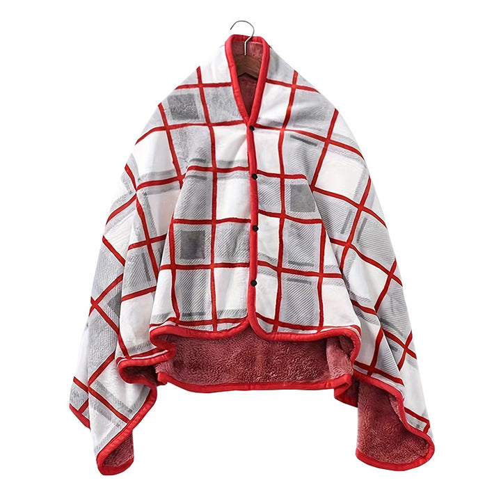 Damer elegant og komfortabel fleece poncho teppe Skanto