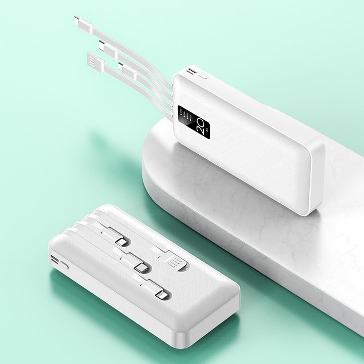Kraftig powerbank med integrert multikabel Skanto