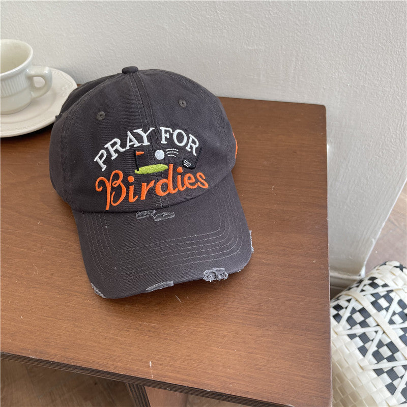Kvinne Casual Slitt Brodert Baseball Caps Skanto