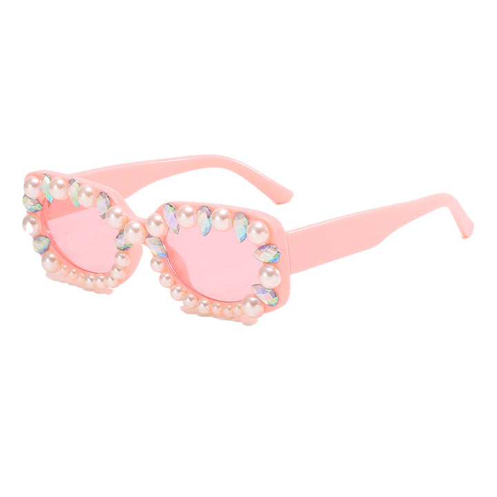 Damer elegant solbrille med perlepynt Skanto
