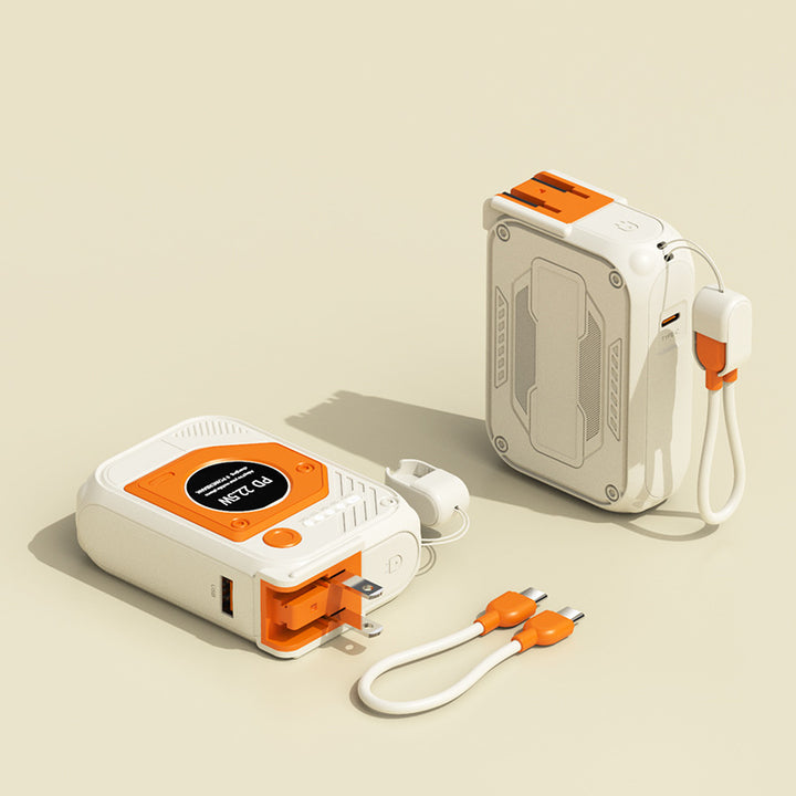 Bærbar Powerbank med multifunksjonelt integrert ladekabel Skanto