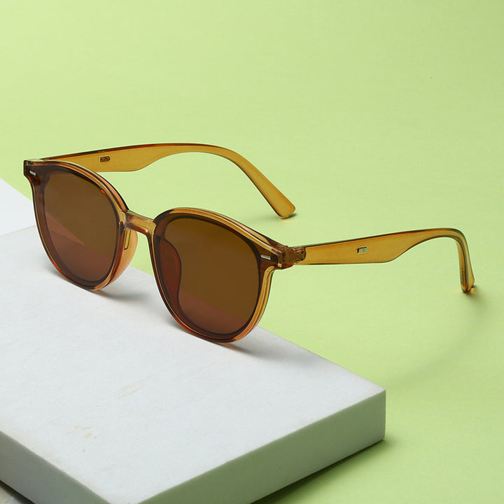 Dame Motemessig Solbrille med trendy, rund ramme og UV-beskyttelse Skanto