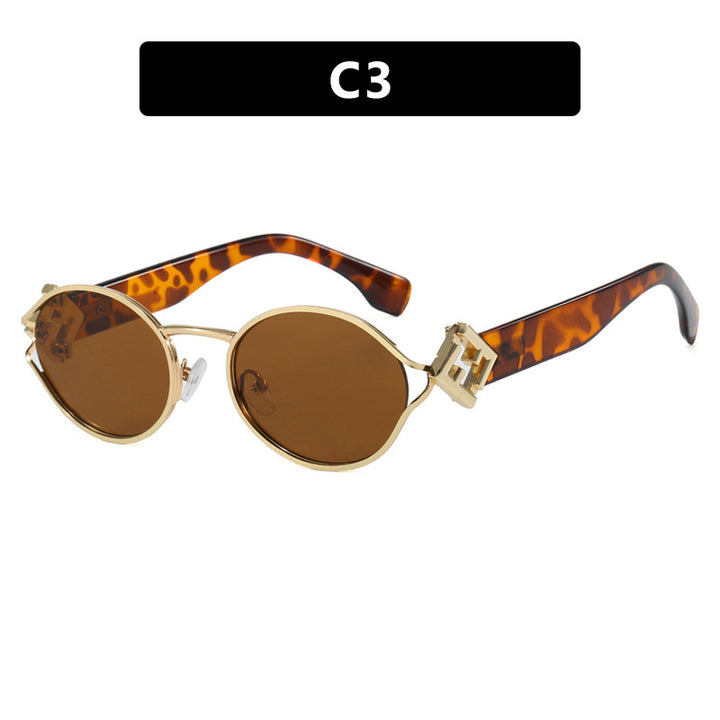 Dame moter solbrille med elegant metallramme og UV-beskyttelse Skanto