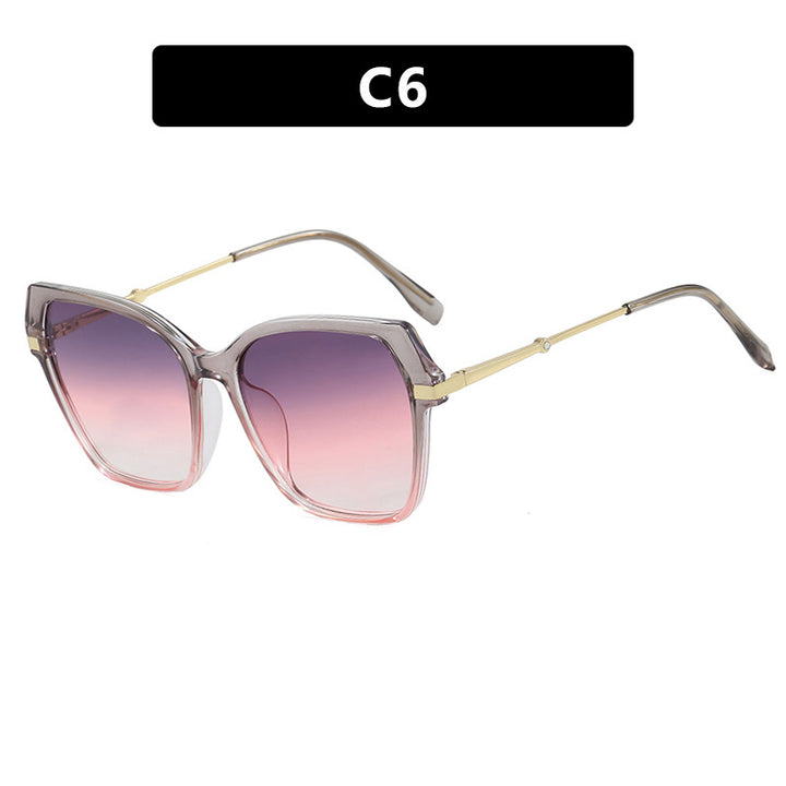 Dame kvadratisk solbrille med elegant metallramme og beskyttende UV-filter Skanto