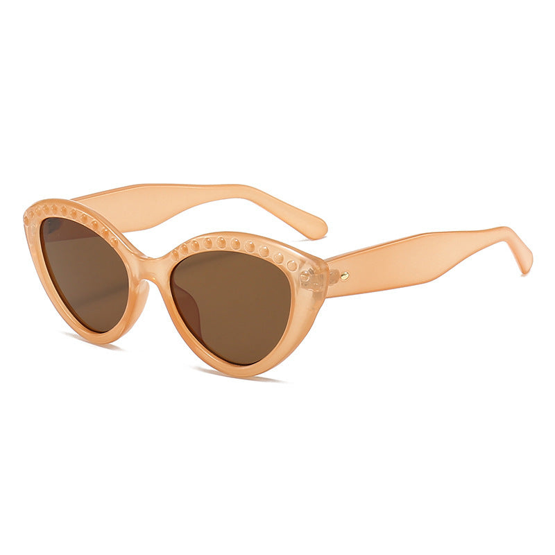 Dame Cat-Eye solbriller med glitrende detaljer Skanto