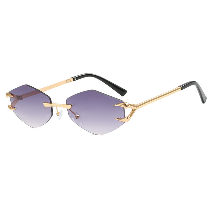 Damer geometrisk designer-solbrille med fremragende metallramme Skanto