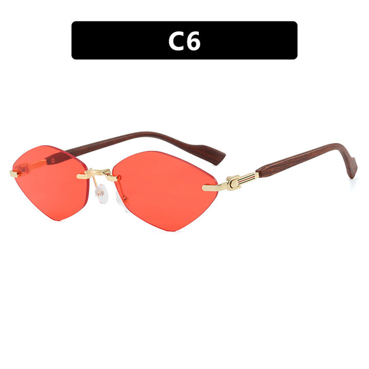 Dame geometrisk solbrille med luksuriøse trearmer og polariserte glass Skanto