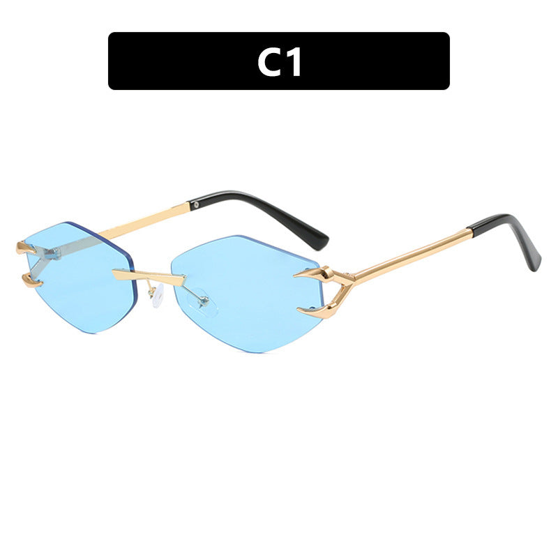 Damer geometrisk designer-solbrille med fremragende metallramme Skanto