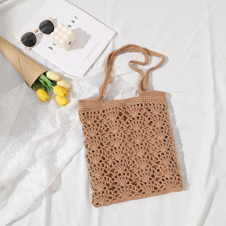 Håndcrochet shoppingpose med luftige accenter Skanto