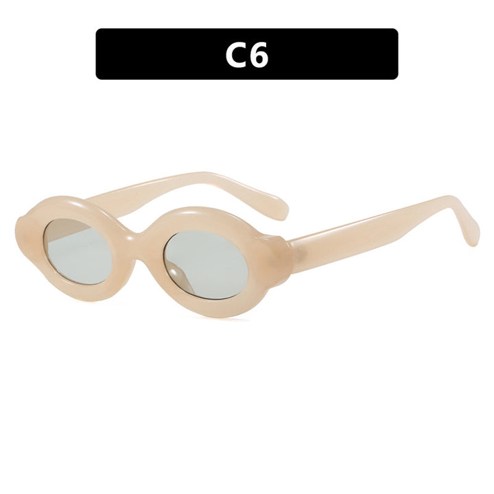 Dame solbrille i trendy retro-design med ovale glass Skanto