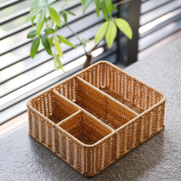 Divided Woven Storage Tray Skanto