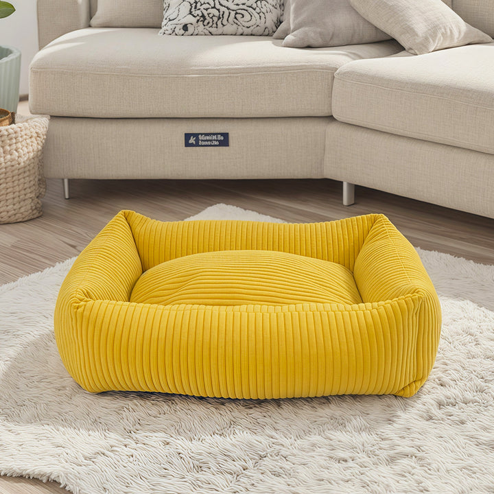 Deluxe ribbet hundeseng