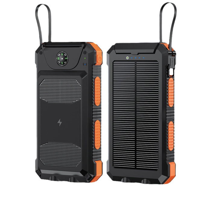 Vanntett sol-powerbank med innebygd kompass Skanto