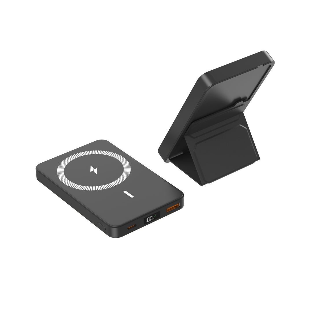 Trådløs hurtigladende powerbank med digital effektvisning Skanto