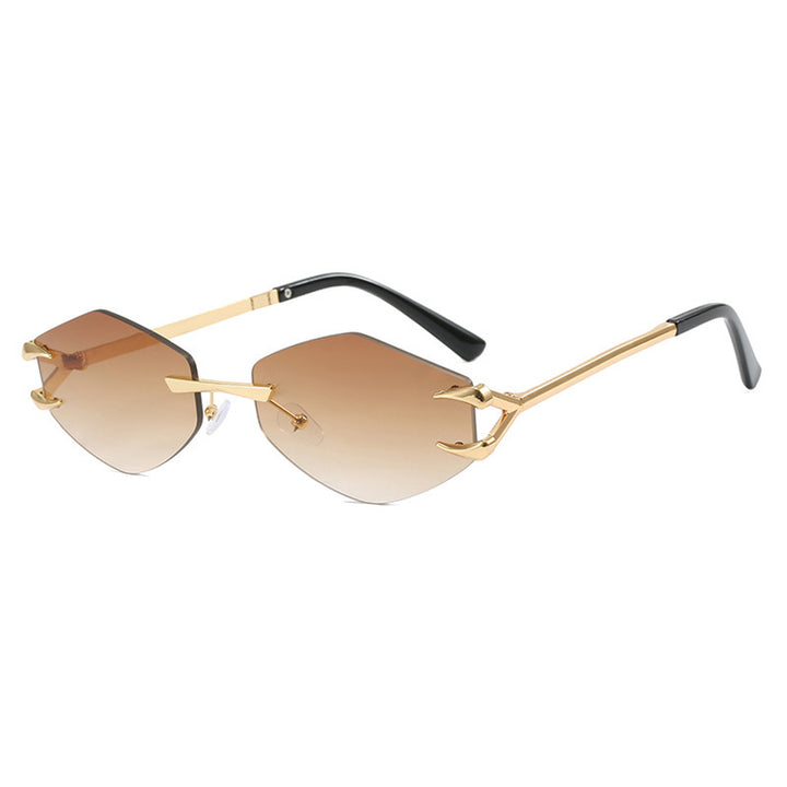 Damer geometrisk designer-solbrille med fremragende metallramme Skanto