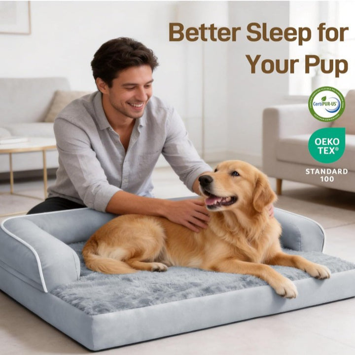 Luksuriøs Hundesofa med Puffer