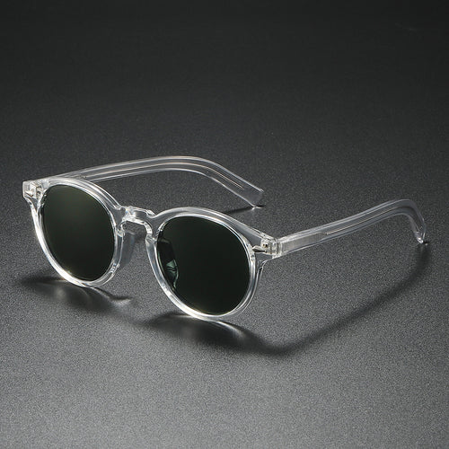 Dame Rund-solbrille med transparent ramme og reflekterende glass Skanto